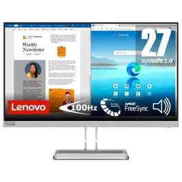 Lenovo L27i-40 - Écran PC 27 pouces FHD (1920x1080) IPS 100 Hz 4 ms, AMD FreeSync, Ports HDMI 1.4 et VGA