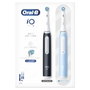 Oral-B iO 3 Lot de 2 Brosses à Dents Électriques Rechargeables Noire et Bleue avec 2 Brossettes et Étui de Voyage