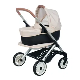 Smoby Maxi-Cosi Poussette Landau 3en1 Beige Pour Poupon - Poussette complète avec nacelle amovible, siège compatible Maxi-Cosi et panier de rangement, Fabrication Espagne