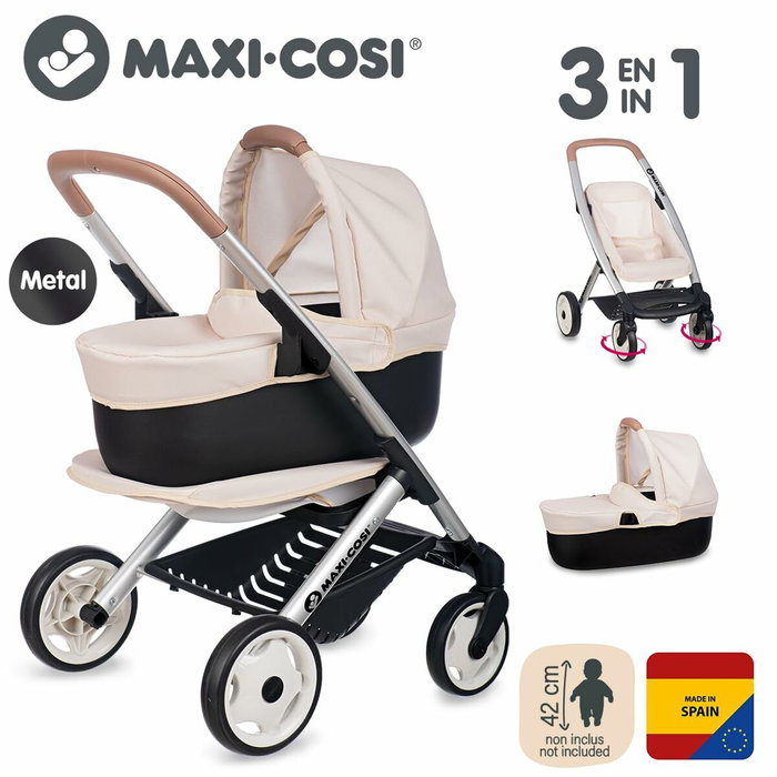 Smoby Maxi-Cosi Poussette+Landau Beige 3en1 pour Poupon