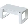 Nova Table basse relevable, blanc mélaminé, 105 x 55 x 45 cm, design contemporain avec charnières métalliques