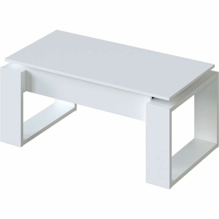 Nova Table basse relevable en mélaminé blanc