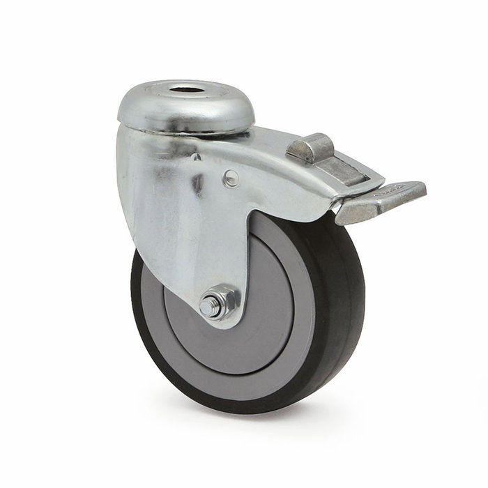 TENTE Roue Pivotante Agila Ø75mm Caoutchouc Thermoplastique Zincé avec Frein, Antihuella, Antihilo TENTE Roue Pivotante Agila Ø75mm Caoutchouc Thermoplastique Zincé avec Frein, Antihuella, Antihilo