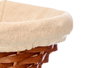 Kipit Ceste Ovale en Osier et Bois 25x9x25 cm Naturel - Panier Rangement (Set de 36)