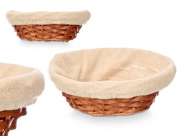 KIPIT Cesta ovale en osier et tissu naturel
