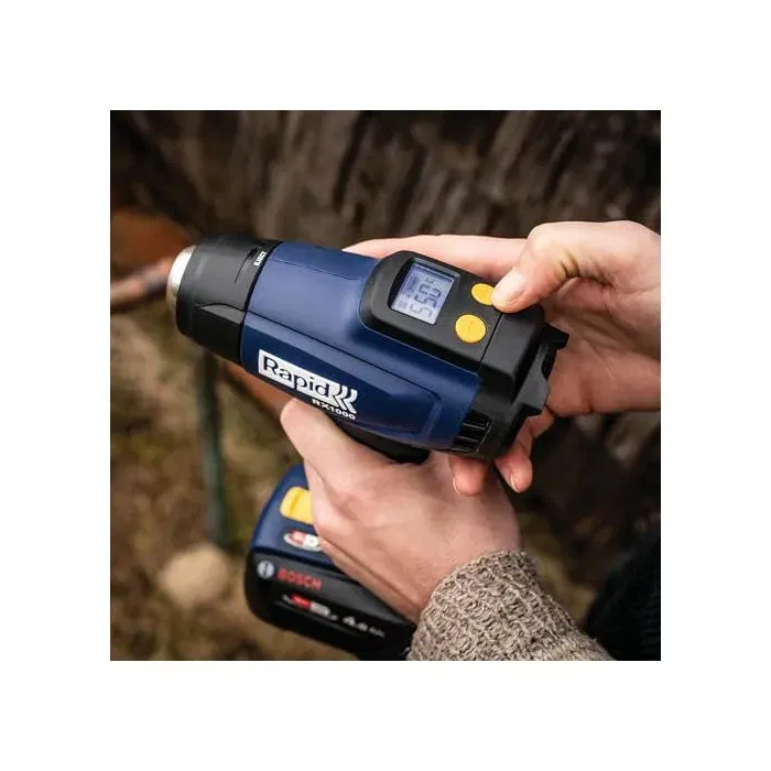 Rapid RX1000 - Pistolet à air chaud 18V sans batterie - Décolleur thermique jusqu'à 550°C - Pour thermorétracter, plastique, dégivrer - Écran LCD - Compatible Power for All