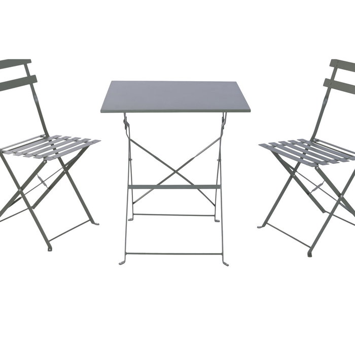 Ensemble Table + 2 Chaises Home ESPRIT Vert Métal 60 x 60 x 71 cm