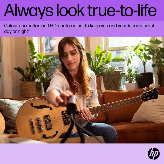 HP 965 - Webcam de diffusion 4K avec autofocus intelligent, optimisée par IA HDR et certifiée Zoom - Cache de confidentialité magnétique