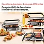 Braun Multi Grill 9 Pro - Grill multifonction 2200 W avec 3 positions de chauffe, sonde thermique et bac à jus intégré - Noir/Acier