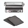 Braun Multi Grill 9 Pro - Grill multifonction 2200 W avec 3 positions de chauffe, sonde thermique et bac à jus intégré - Noir/Acier