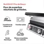 Braun Multi Grill 9 Pro - Grill multifonction 2200 W avec 3 positions de chauffe, sonde thermique et bac à jus intégré - Noir/Acier