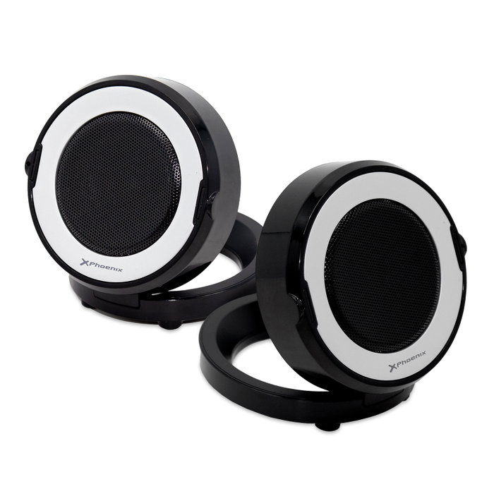 Phoenix technologies Enceintes 2.0 PHAPORTABLE20 Haut-parleurs Portables pour Ordinateur USB Jack 3.5mm