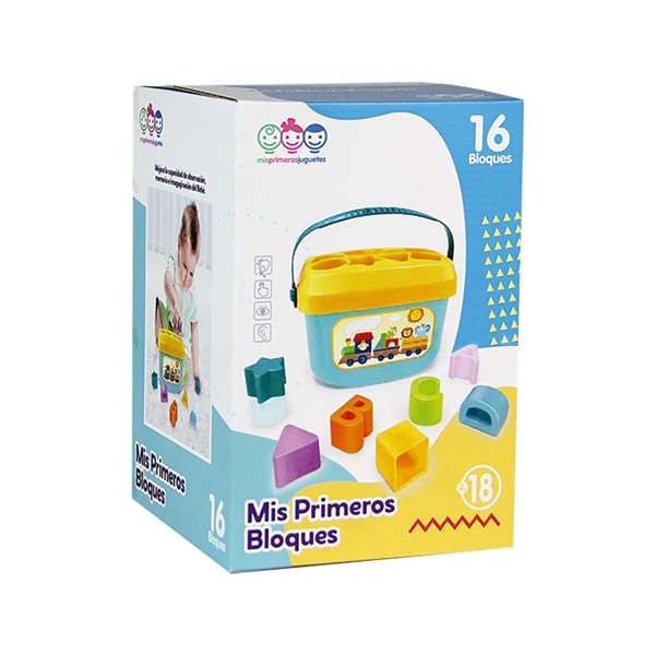 Jugatoys - misprimerosjuguetes Coffret d'encastrement 16 pièces avec panier