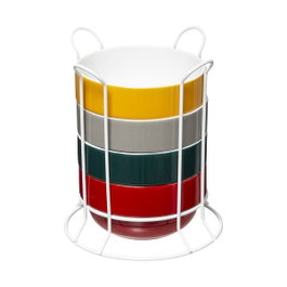 5Five Bol Petit Déj Colores Surtidos 50 cl, Pack de 4 avec support