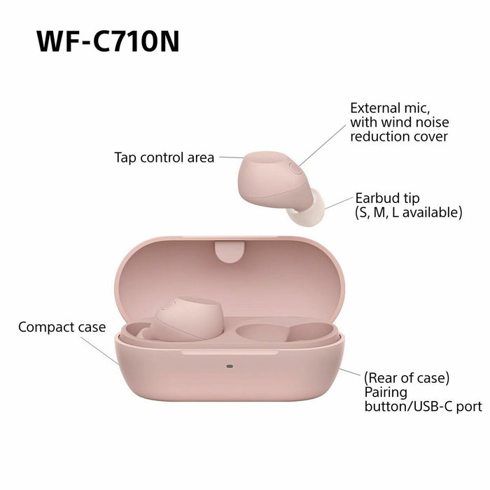 Casque Sony WF-C710NP Rose