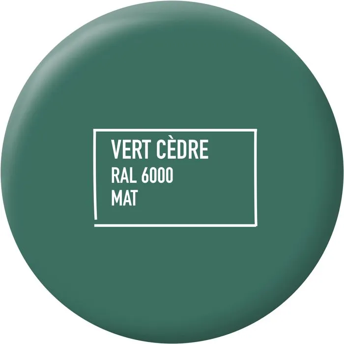 Ripolin - Peinture multi-supports mat vert cèdre RAL 6000 - Application sur bois, métal, béton, PVC - Résiste aux UV et intempéries - 2 litres