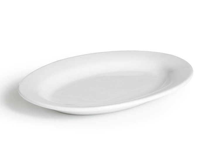 VESSIA Assiette ovale blanche en porcelaine (Lot de 24)推进款sku: B192R5CZNQ