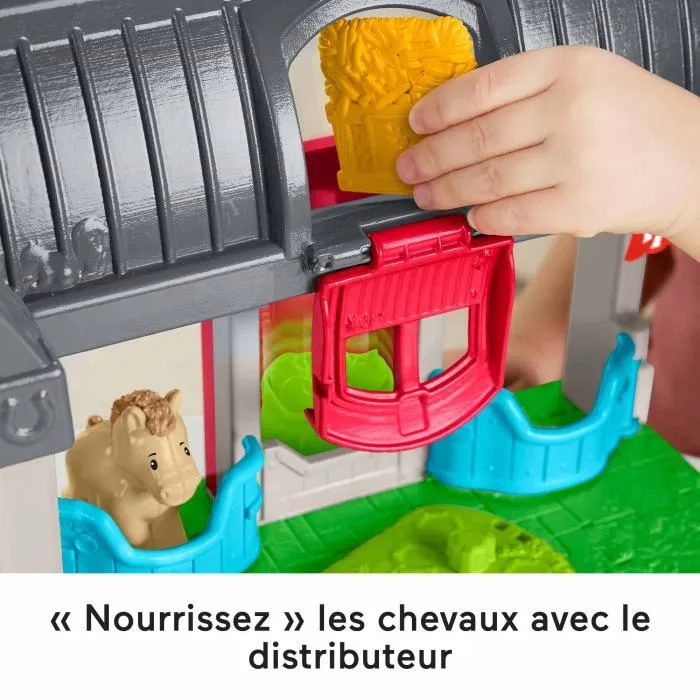 Fisher-Price Little People HWR84 - Écurie des Joyeux Chevaux, Coffret de Jeu avec 6 Éléments, Figurines et Sons, Jouet d'Éveil Créatif pour Enfants à Partir de 1 An