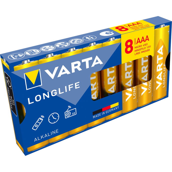 Varta Longlife AAA LR 3, Pack de 8 piles Varta Longlife AAA LR 3, Pack de 8 piles