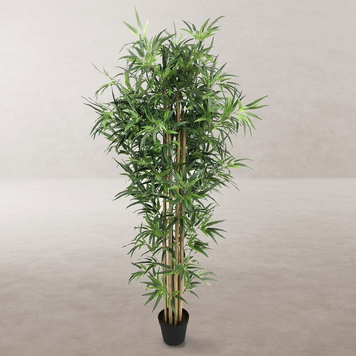 BigBuy Home Plante décorative Ciment Tissu Bambou 180 cm BigBuy Home Plante décorative Ciment Tissu Bambou 180 cm
