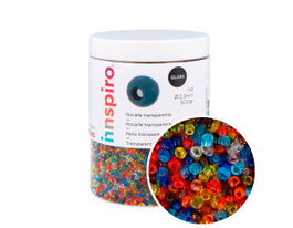Innspiro Rocaille de verre ronde transparente mélange 2,3mm 500g