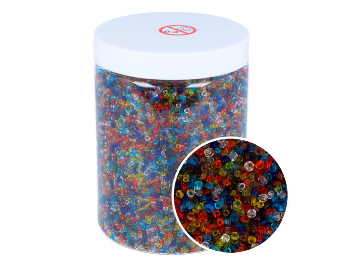 Innspiro Rocaille de verre ronde transparente mélange 2,3mm 500g