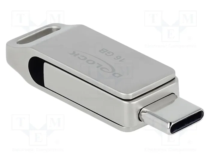 DELOCK Clé USB USB A-USB C 16 Go Argent