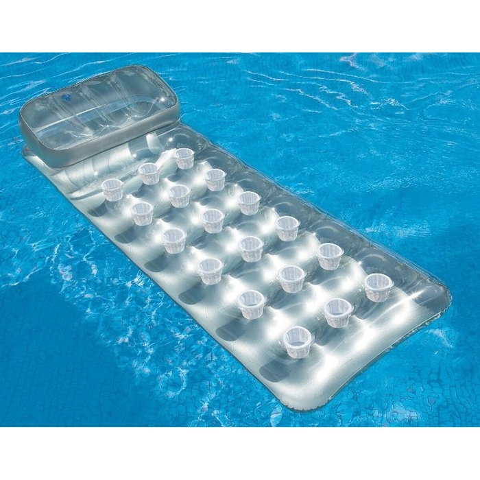 Intex Matelas gonflable de piscine 90620 - Gris argent avec appuie-tête intégré Intex Matelas gonflable de piscine 90620 - Gris argent avec appuie-tête intégré