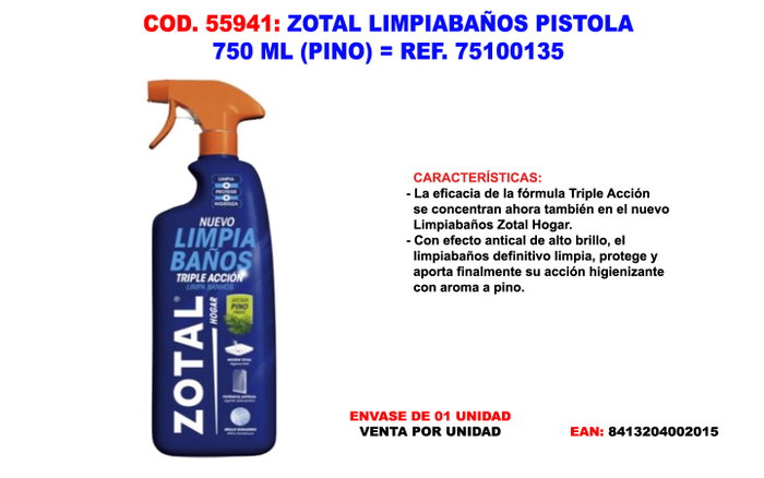 ZOTAL VET Nettoyant pour la maison 750 ml ZOTAL VET Nettoyant pour la maison 750 ml