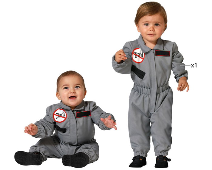 Déguisement bébé Ghostbusters Exterminateur avec combinaison grise et détails de fantômes - Taille 24 mois - Unisexe - Polyester Déguisement bébé Ghostbusters Exterminateur avec combinaison grise et détails de fantômes - Taille 24 mois - Unisexe - Polyester