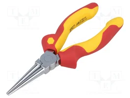 WIHA Pince isolée à bec demi-rond 160 mm