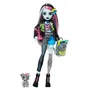 Monster High Poupée Frankie Stein HXH73 avec chiot Watzie et accessoires - Poupée articulée mode