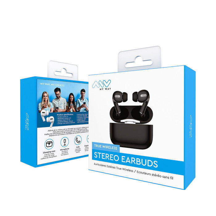 Écouteurs in Ear Bluetooth Myway Noir Écouteurs in Ear Bluetooth Myway Noir