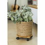 Nature Tablette à roulettes pour plantes en bambou composite H8 x Ø30 cm