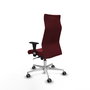 Piqueras Y Crespo Fauteuil de Direction Albacete, Similicuir Grenat, Mécanisme Synchrone, Base Aluminium
