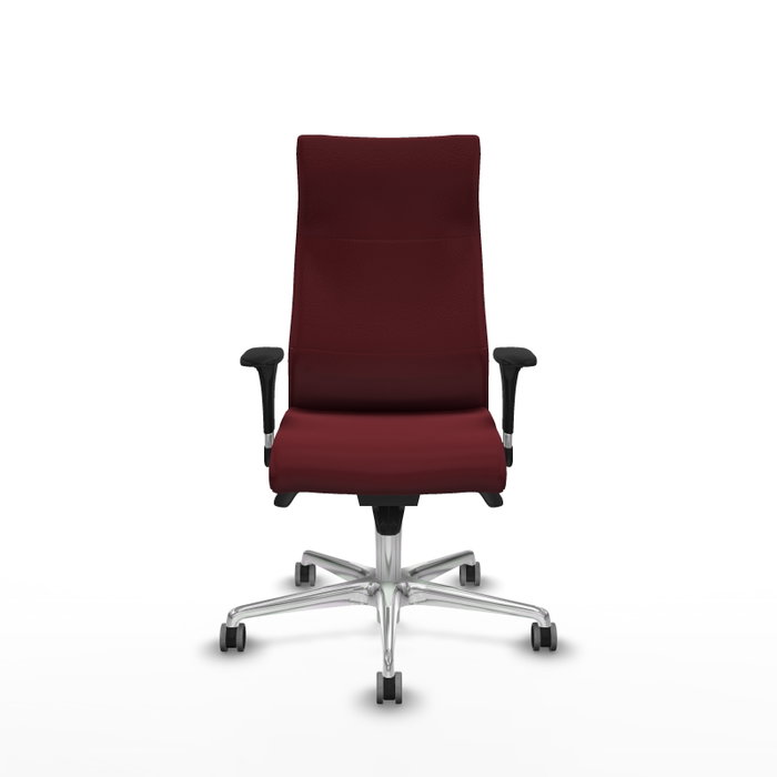Piqueras Y Crespo Fauteuil de Direction Albacete, Similicuir Grenat, Mécanisme Synchrone, Base Aluminium