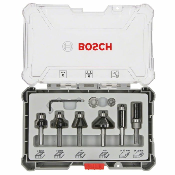 Bosch Professional Coffret de 6 fraises mixtes 6 mm