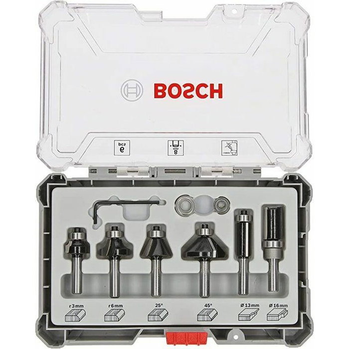 Bosch Professional Coffret de 6 fraises mixtes 6 mm