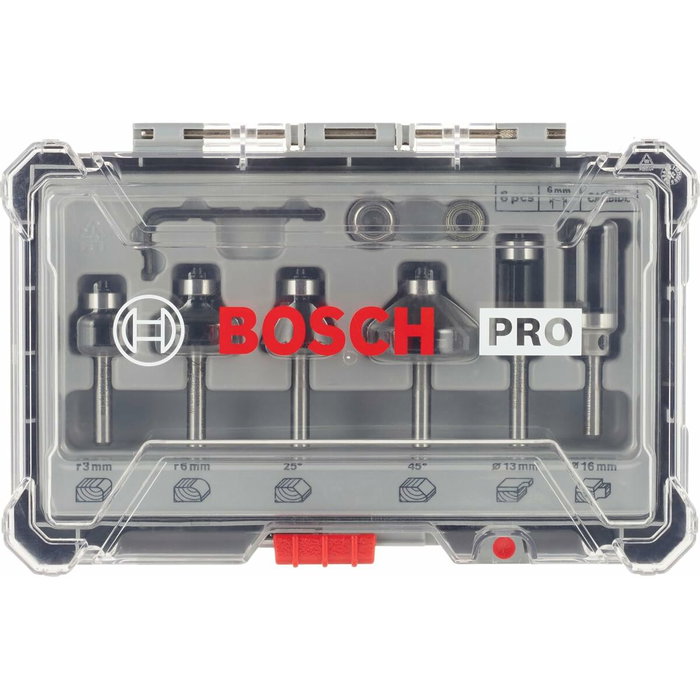 Bosch Professional Coffret de 6 fraises mixtes 6 mm