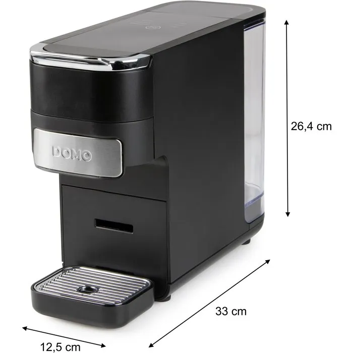 Domo Machine à expresso 4-en-1 1525 W 1,5 L Noir compatible Nespresso Dolce Gusto ESE café moulu