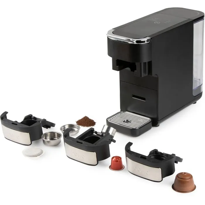 Domo Machine à expresso 4-en-1 1525 W 1,5 L Noir compatible Nespresso Dolce Gusto ESE café moulu