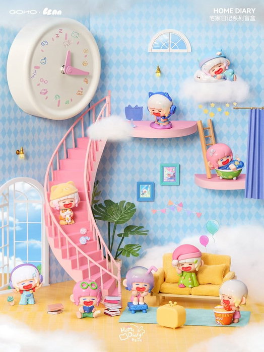 Shenzhen Mabell Animation Development Pack de 8 boîtes mystères figurines Lazy Home Diary