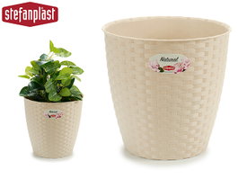 Stefanplast Maceta Naturel Intérieur-Extérieur 24x22x24 cm Beige (Set de 6)
