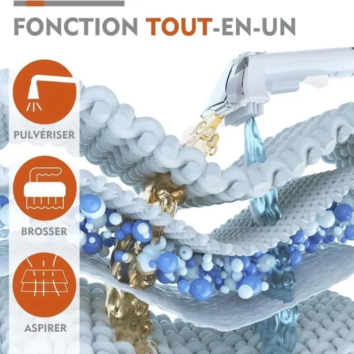 Eziclean Nettoyant Extracteur Injecteurs Spot Remover W2 Multisuperficie 850W 1.4L Câble 5m EZI3760372550325