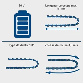 Scheppach C-PS100-X Scie de jardin sans fil 20V - Set complet avec scie, 2 batteries 20V IXES 2 Ah et chargeur double