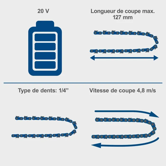 Scheppach C-PS100-X SET S - Scie de jardin sans fil 20V avec 2 batteries IXES 2Ah et chargeur double - Taille arbres, buissons, déchets verts - Longueur de coupe 127 mm