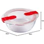 Pyrex 1451018 Plat rond Cook & Heat en verre borosilicate 1,1 L - Résistant micro-ondes, four et congélateur - Avec couvercle sécurisé et poignées