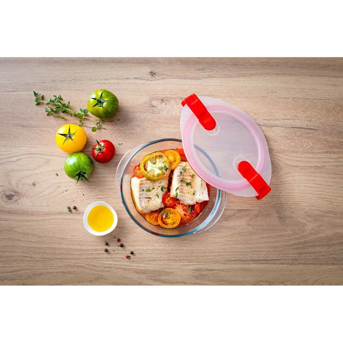 Pyrex Plat rond avec couvercle 1,1 L - 20 x 18 cm Pyrex Plat rond avec couvercle 1,1 L - 20 x 18 cm