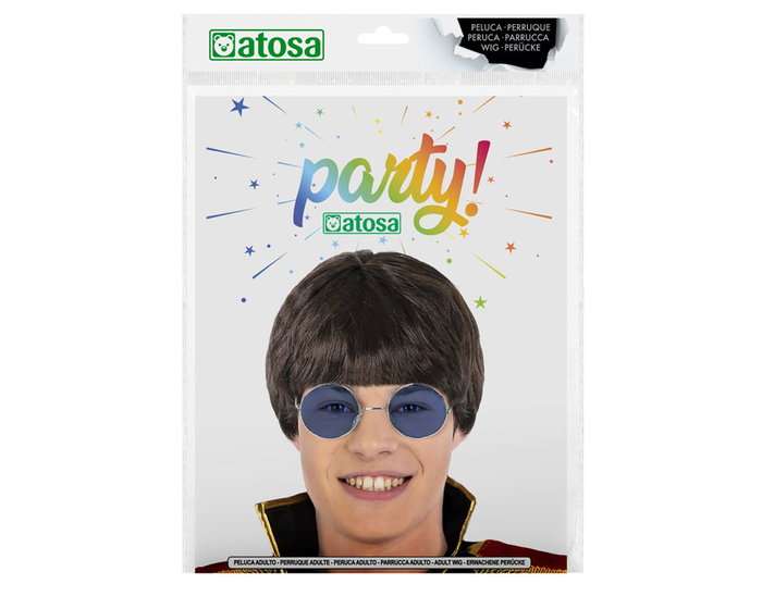 BigBuy Carnival Perruque Noire Courte et Lisse avec Frange Droite BigBuy Carnival Perruque Noire Courte et Lisse avec Frange Droite