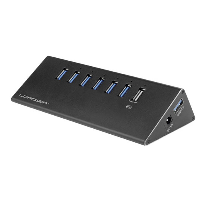 LC-Power LC-HUB-ALU-2B-7 Hub USB 3.0 avec 6 ports et boîtier aluminium LC-Power LC-HUB-ALU-2B-7 Hub USB 3.0 avec 6 ports et boîtier aluminium